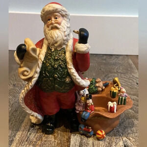 Partylite | Porcelain Santa Checking his List Tea  light/ Votive Holder